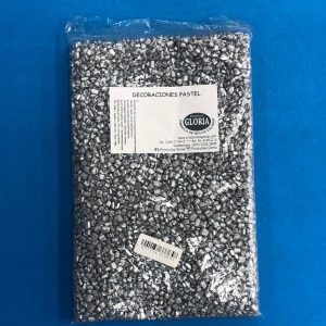 Decoración piedra plateada 225g